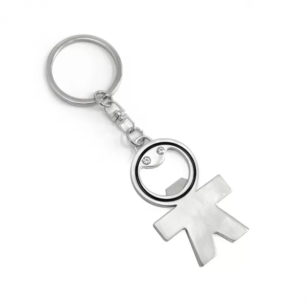 Klíčenka kov/kamínky holčička otvírák lahví 10 cm