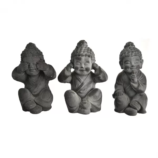 Budha polyresin Nevidím/slyším/mluvím 7x7x9 cm