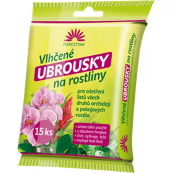 Ubrousky vlhčené na rostliny 15ks
