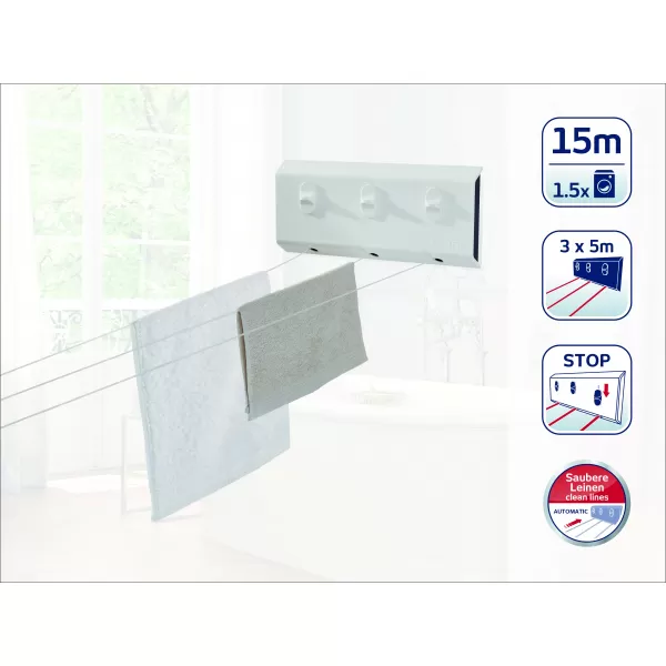 Samonavíjecí sušák na prádlo Rollfix Triple 150 Longline LEIFHEIT 83107