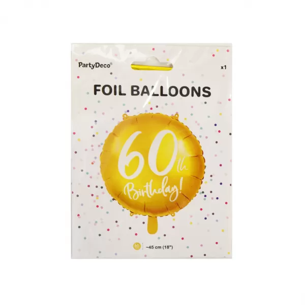 Balónek fólie číslo 60 zlatý 45 cm