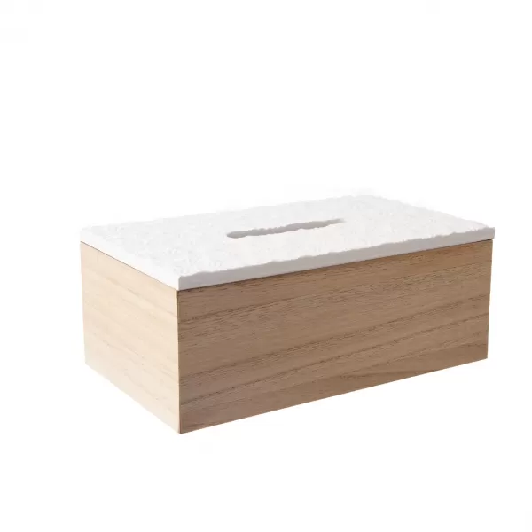 Box na papír. kapesníky dřevo béžový 24x14x10 cm