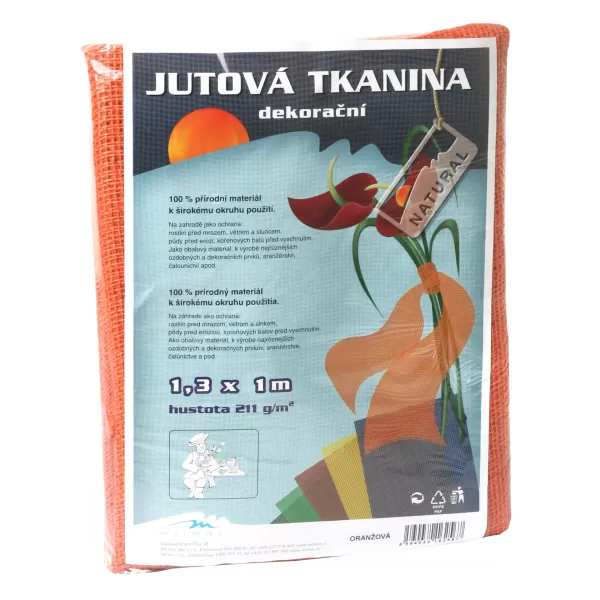 Jutová tkanina -1,3 x 1m oranžová
