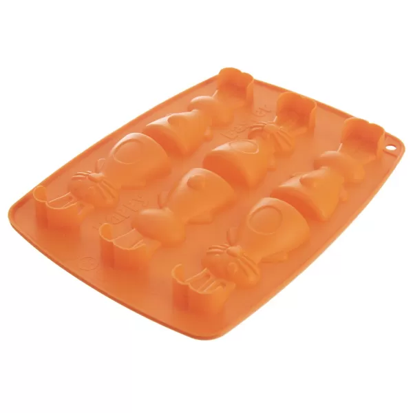 Forma silikon čokoláda zajíčci 6 oranžová