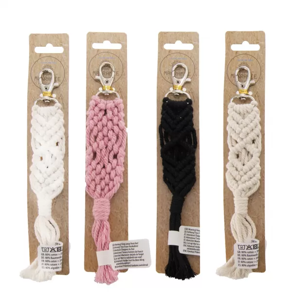 Klíčenka Macramé 3x14 cm 4ASS