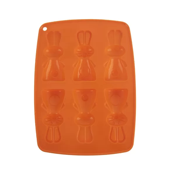 Forma silikon čokoláda zajíčci 6 oranžová