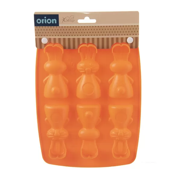 Forma silikon čokoláda zajíčci 6 oranžová
