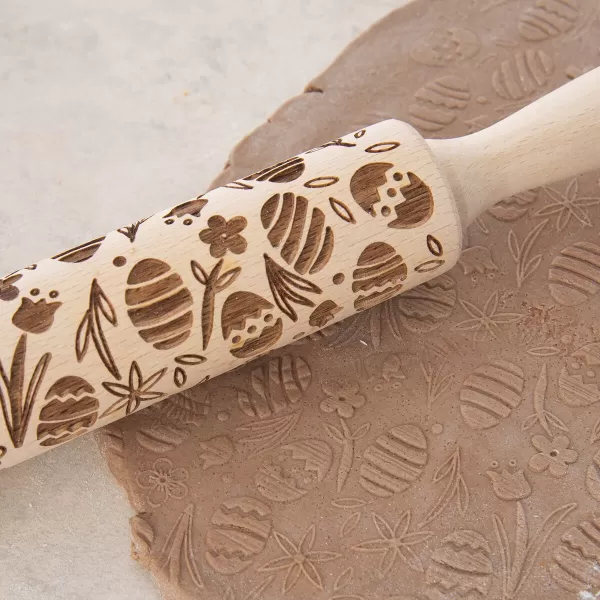 Váleček dřevo Dekor d. 16/33 cm Velikonoce