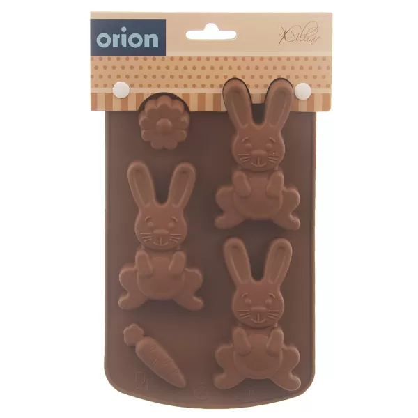Forma silikon zajíčci mix tvarů 5 hnědá