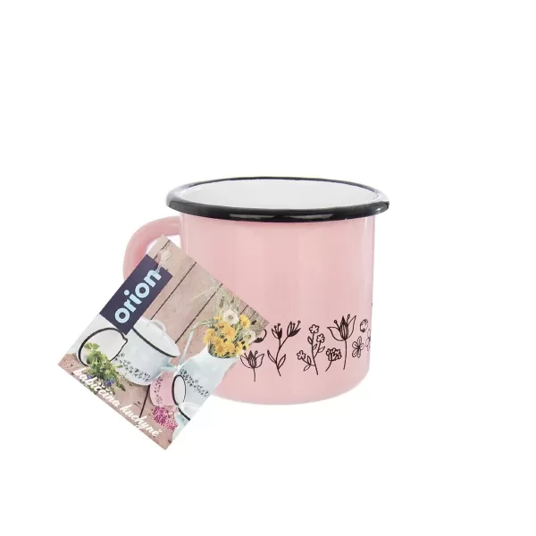 Hrnek smalt LOUKA 0,4 l, pr. 8 cm růžová