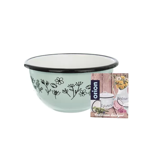 Miska smalt LOUKA hluboká kulatá pr. 12 cm zelená