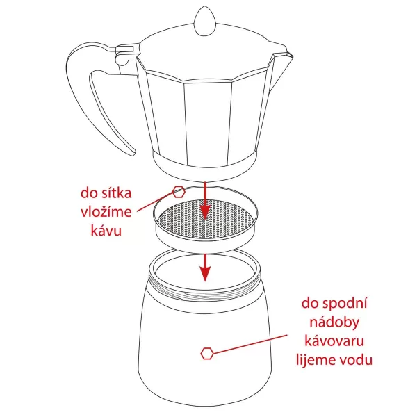 Moka konvička AL/UH 0,3 l