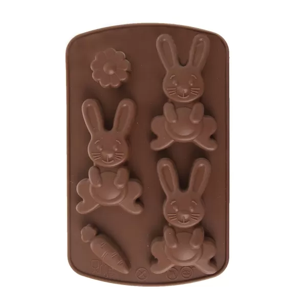 Forma silikon zajíčci mix tvarů 5 hnědá