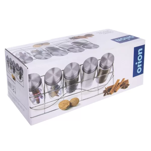 Kořenka sklo/nerez 5 ks+stojan chrom Matt
