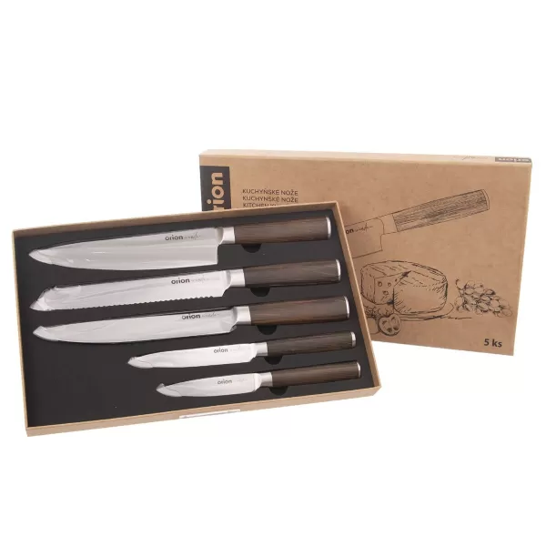 Nůž kuchyňský nerez WOODEN sada 5 ks