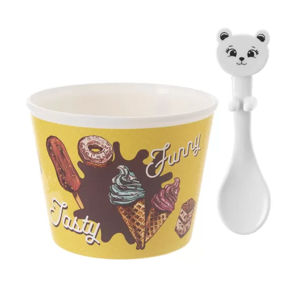 Pohár+lžička UH zmrzlinka Ice 0,3 l 4 ks mix