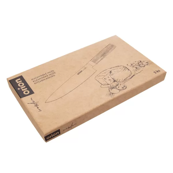 Nůž kuchyňský nerez WOODEN sada 5 ks
