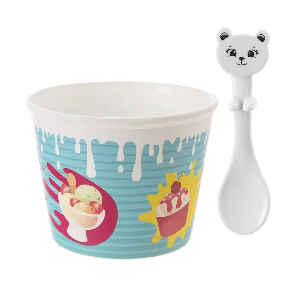 Pohár+lžička UH zmrzlinka Ice 0,3 l 4 ks mix