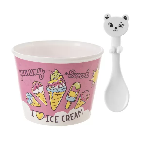 Pohár+lžička UH zmrzlinka Ice 0,3 l 4 ks mix