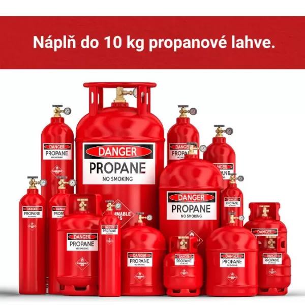 Lahev Propan čistý 10kg-karavan,plast,gril NOVÉ NÁPLŇ