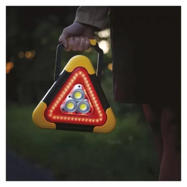 EMOS COB LED + ČER.LED nabíjecí varovný trojúhelník P4010