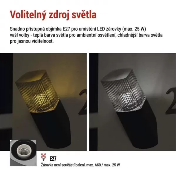 EMOS ZGL020P LED zahradní svítidlo nástěnné E27,IP54,MAX 25W