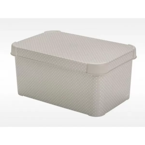 Úložnýbox S šedý s tečkami