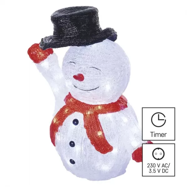 EMOS 40LED SNOWMAN IP44 CW DCFC18 sněhulák