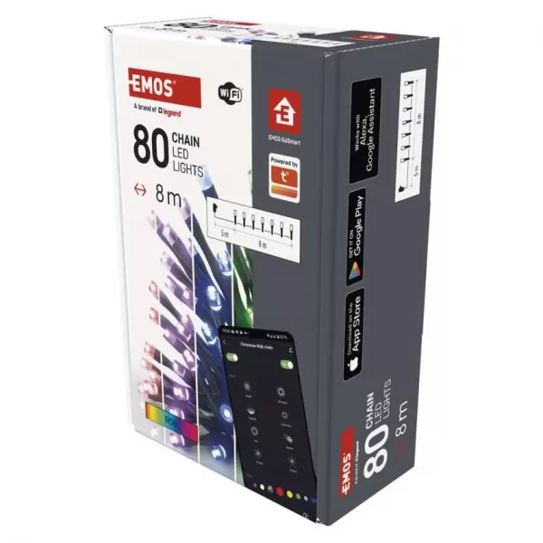 EMOS GOSMART 80LED XMAS CLS 8M RGB D4ZR01