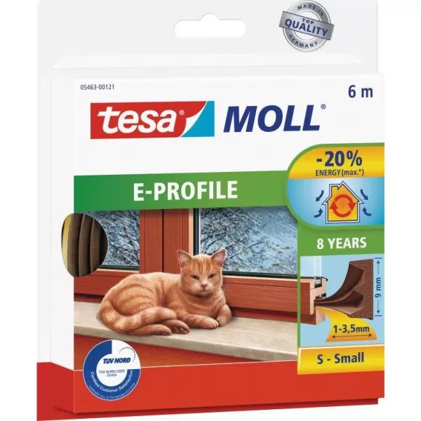 Těsnění do oken a dveří guma D 9x8mm x 6m, bílé, TESA