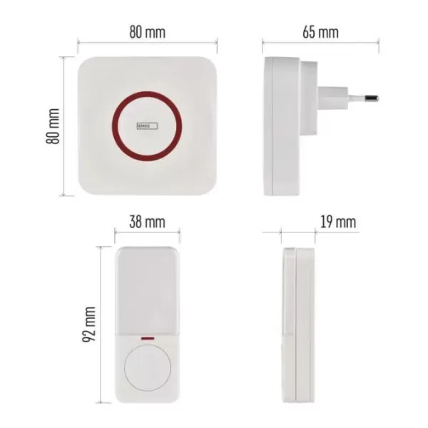 EMOS GOSMART Zvonek bezdrátový AC P5735WS