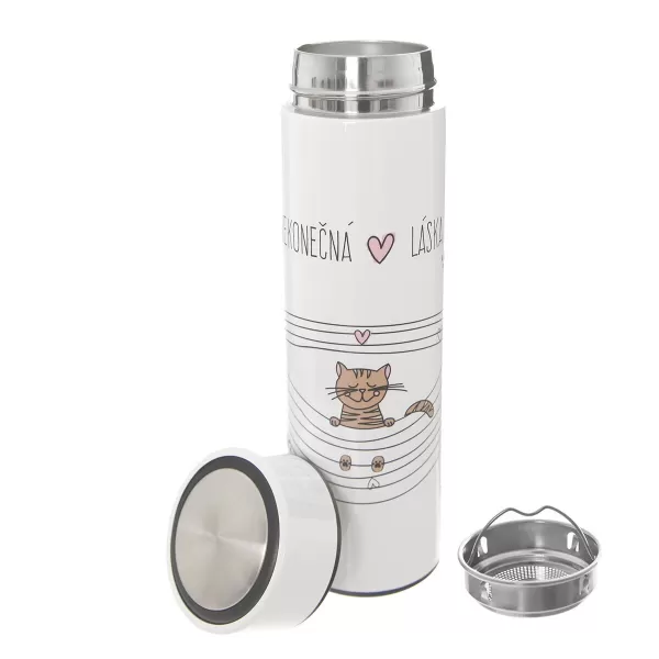 Termoska nerez NEKONEČNÁ LÁSKA kočka 0,4 l