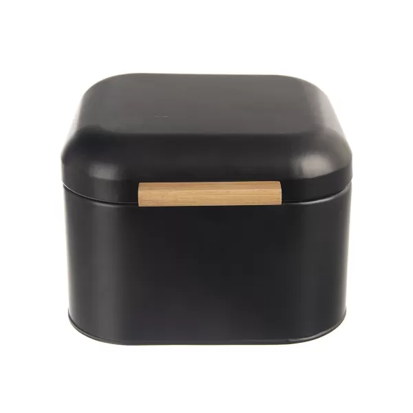 Chlebovka plech/bambus 21,5x20x14 cm BLACK