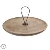 Podnos dřevo/kov úchyt MANGO pr. 30 cm