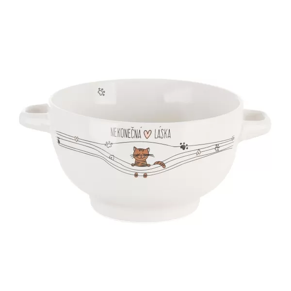 Miska ker. pol. NEKONEČNÁ LÁSKA kočka pr. 14 cm