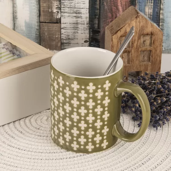 Hrnek ker. kříže 0,35 l zelená mix