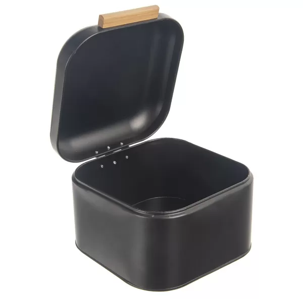Chlebovka plech/bambus 21,5x20x14 cm BLACK