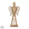 Anděl dřevo MANGO srdce+vločky v. 45,5 cm