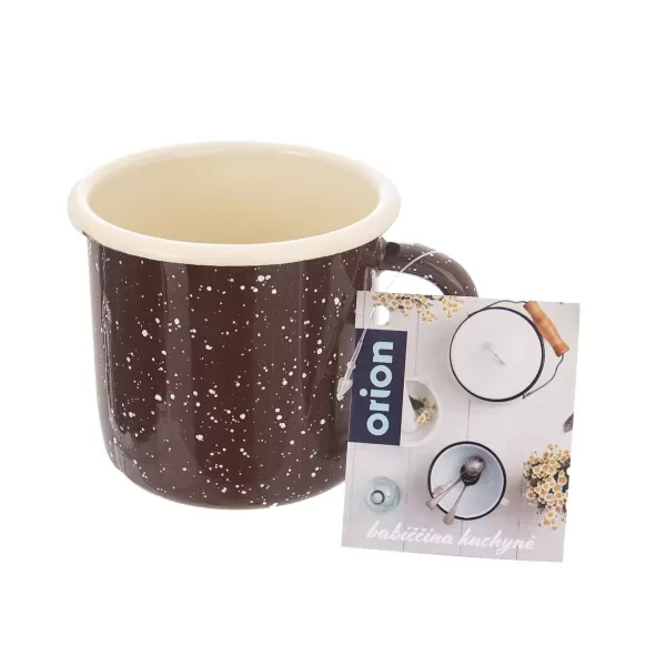Hrnek smalt BROWN 0,4 l, pr. 8 cm