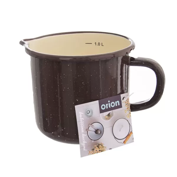 Hrnek smalt BROWN 1,2 l, pr. 12 cm