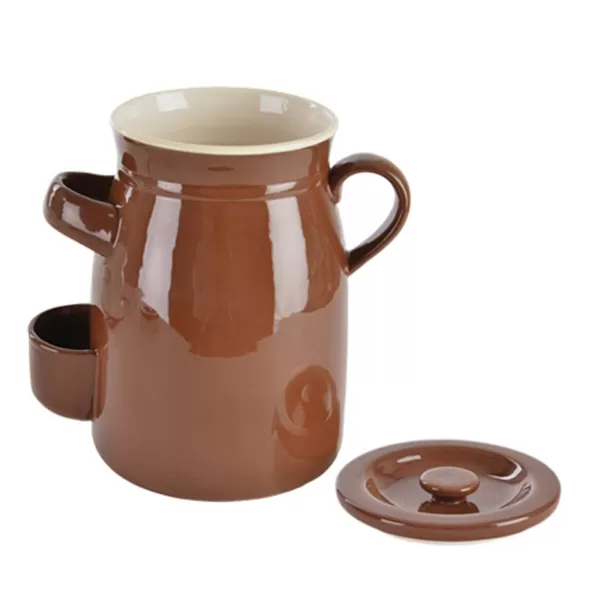 Hrnec ker. na nakládání+víko, kleště 2,5 l zelák