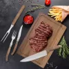 Steak set nůž+vidlička+vidlice nerez/dřevo