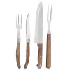 Steak set nůž+vidlička+vidlice nerez/dřevo