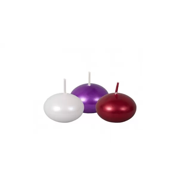 Svíčka plovoucí d4cm 3ks/metal/bí,če,fi