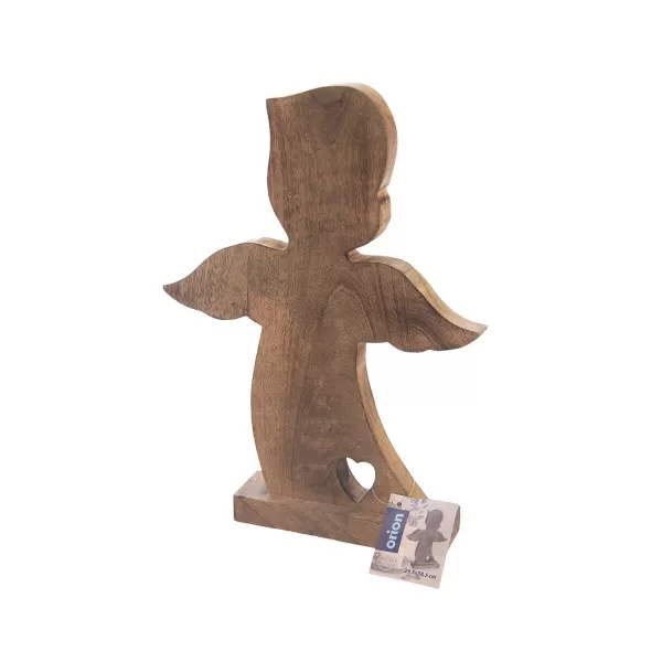 Anděl dřevo MANGO srdce v. 38,5 cm