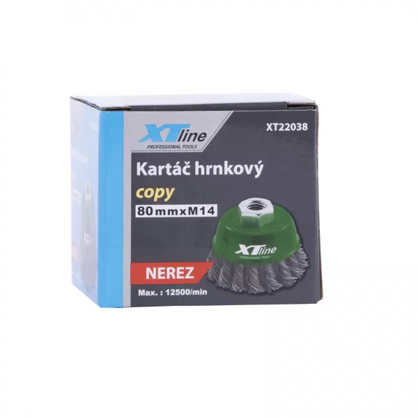 XT Kartáč hrnkový, copy nerez M14 80mm