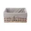 Košík vodní hyacint+textil 31x21x14,5 cm šedá