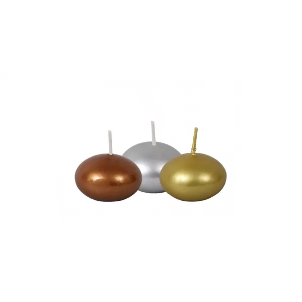 Svíčka plovoucí d4cm 3ks/metal /st,zl,me