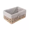 Košík vodní hyacint+textil 31x21x14,5 cm šedá
