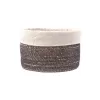 Košík vodní hyacint+textil pr. 18 cm, v. 13 cm smetanová